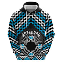 Personalised Aotearoa Niho Taniwha Motif Zip Hoodie Blue Style