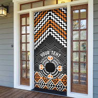 Personalised Aotearoa Niho Taniwha Motif Door Cover Gold Style - Polynesian Pride