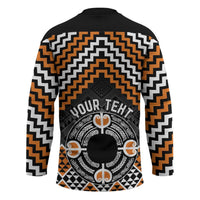 Personalised Aotearoa Niho Taniwha Motif Hockey Jersey Gold Style LT9 - Polynesian Pride