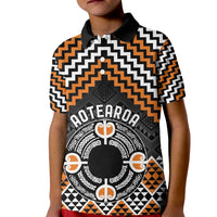 Personalised Aotearoa Niho Taniwha Motif Kid Polo Shirt Gold Style
