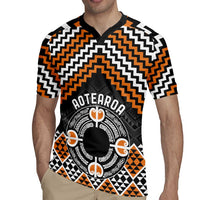 Personalised Aotearoa Niho Taniwha Motif Rugby Jersey Gold Style LT9 - Polynesian Pride