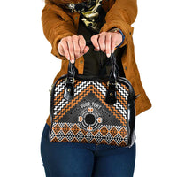Personalised Aotearoa Niho Taniwha Motif Shoulder Handbag Gold Style LT9 One Size Gold - Polynesian Pride