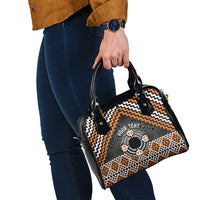 Personalised Aotearoa Niho Taniwha Motif Shoulder Handbag Gold Style LT9 - Polynesian Pride