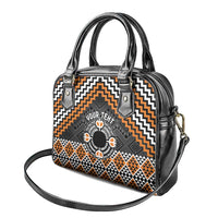 Personalised Aotearoa Niho Taniwha Motif Shoulder Handbag Gold Style LT9 - Polynesian Pride