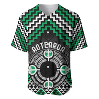 Personalised Aotearoa Niho Taniwha Motif Baseball Jersey Green Style LT9 Green - Polynesian Pride