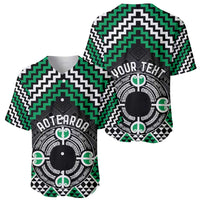 Personalised Aotearoa Niho Taniwha Motif Baseball Jersey Green Style LT9 - Polynesian Pride