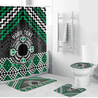 Personalised Aotearoa Niho Taniwha Motif Bathroom Set Green Style - Polynesian Pride