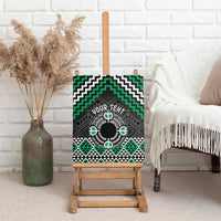 Personalised Aotearoa Niho Taniwha Motif Canvas Wall Art Green Style