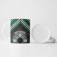 Personalised Aotearoa Niho Taniwha Motif Ceramic Mug Green Style - Polynesian Pride