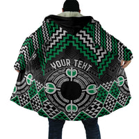Personalised Aotearoa Niho Taniwha Motif Cloak Green Style - Polynesian Pride