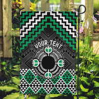 Personalised Aotearoa Niho Taniwha Motif Garden Flag Green Style