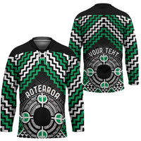 Personalised Aotearoa Niho Taniwha Motif Hockey Jersey Green Style - Polynesian Pride