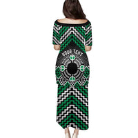 Personalised Aotearoa Niho Taniwha Motif Puletasi Green Style