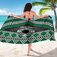 Personalised Aotearoa Niho Taniwha Motif Sarong Green Style LT9 - Polynesian Pride