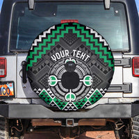 Personalised Aotearoa Niho Taniwha Motif Spare Tire Cover Green Style
