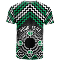 Personalised Aotearoa Niho Taniwha Motif T Shirt Green Style LT9 - Polynesian Pride