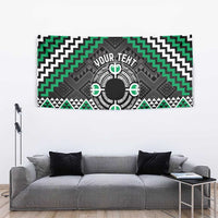 Personalised Aotearoa Niho Taniwha Motif Tapestry Green Style