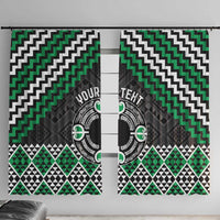 Personalised Aotearoa Niho Taniwha Motif Window Curtain Green Style