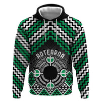 Personalised Aotearoa Niho Taniwha Motif Zip Hoodie Green Style