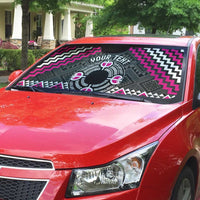 Personalised Aotearoa Niho Taniwha Motif Auto Sun Shade Pink Style - Polynesian Pride