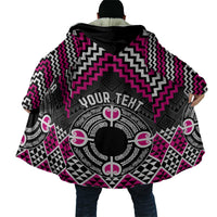 Personalised Aotearoa Niho Taniwha Motif Cloak Pink Style - Polynesian Pride
