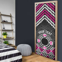 Personalised Aotearoa Niho Taniwha Motif Door Cover Pink Style - Polynesian Pride
