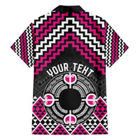 Personalised Aotearoa Niho Taniwha Motif Family Matching Tank Maxi Dress and Hawaiian Shirt Pink Style