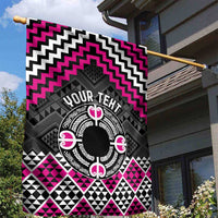 Personalised Aotearoa Niho Taniwha Motif Garden Flag Pink Style