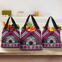 Personalised Aotearoa Niho Taniwha Motif Grocery Bag Pink Style
