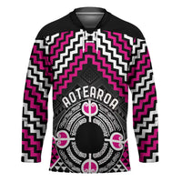 Personalised Aotearoa Niho Taniwha Motif Hockey Jersey Pink Style - Polynesian Pride