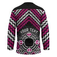 Personalised Aotearoa Niho Taniwha Motif Hockey Jersey Pink Style - Polynesian Pride