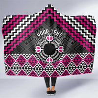 Personalised Aotearoa Niho Taniwha Motif Hooded Blanket Pink Style