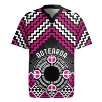 Personalised Aotearoa Niho Taniwha Motif Rugby Jersey Pink Style LT9 Pink - Polynesian Pride