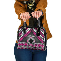 Personalised Aotearoa Niho Taniwha Motif Shoulder Handbag Pink Style LT9 One Size Pink - Polynesian Pride