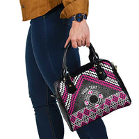 Personalised Aotearoa Niho Taniwha Motif Shoulder Handbag Pink Style LT9 - Polynesian Pride