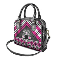 Personalised Aotearoa Niho Taniwha Motif Shoulder Handbag Pink Style LT9 - Polynesian Pride