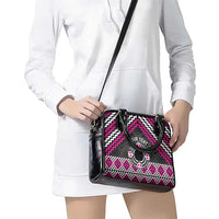 Personalised Aotearoa Niho Taniwha Motif Shoulder Handbag Pink Style LT9 - Polynesian Pride