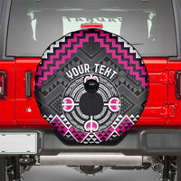 Personalised Aotearoa Niho Taniwha Motif Spare Tire Cover Pink Style