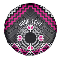 Personalised Aotearoa Niho Taniwha Motif Spare Tire Cover Pink Style
