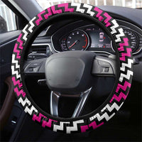 Aotearoa Niho Taniwha Motif Steering Wheel Cover Pink Style