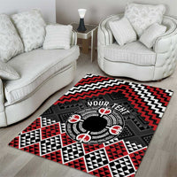 Personalised Aotearoa Niho Taniwha Motif Area Rug Red Style