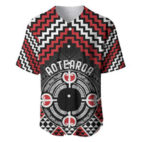 Personalised Aotearoa Niho Taniwha Motif Baseball Jersey Red Style LT9 Red - Polynesian Pride