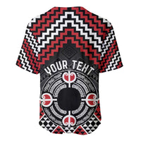 Personalised Aotearoa Niho Taniwha Motif Baseball Jersey Red Style LT9 - Polynesian Pride