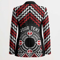 Personalised Aotearoa Niho Taniwha Motif Blazer Red Style - Polynesian Pride