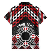 Personalised Aotearoa Niho Taniwha Motif Family Matching Summer Maxi Dress and Hawaiian Shirt Red Style LT9 - Polynesian Pride