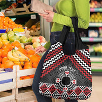 Personalised Aotearoa Niho Taniwha Motif Grocery Bag Red Style