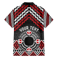 Personalised Aotearoa Niho Taniwha Motif Hawaiian Shirt Red Style