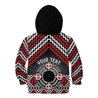 Personalised Aotearoa Niho Taniwha Motif Kid Hoodie Red Style