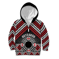 Personalised Aotearoa Niho Taniwha Motif Kid Hoodie Red Style