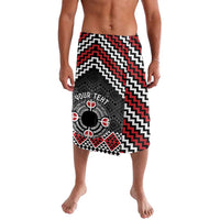 Personalised Aotearoa Niho Taniwha Motif Lavalava Red Style